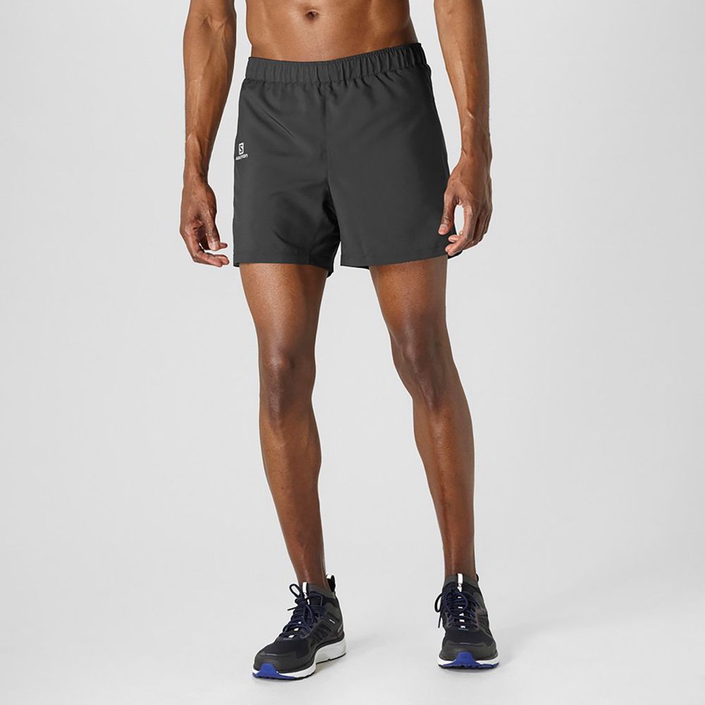 SALOMON AGILE 5'' RUNNING Philippines - Men's Shorts - Black | 817392-LUJ